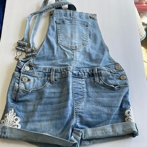Jean overall shorts size 14 with lace